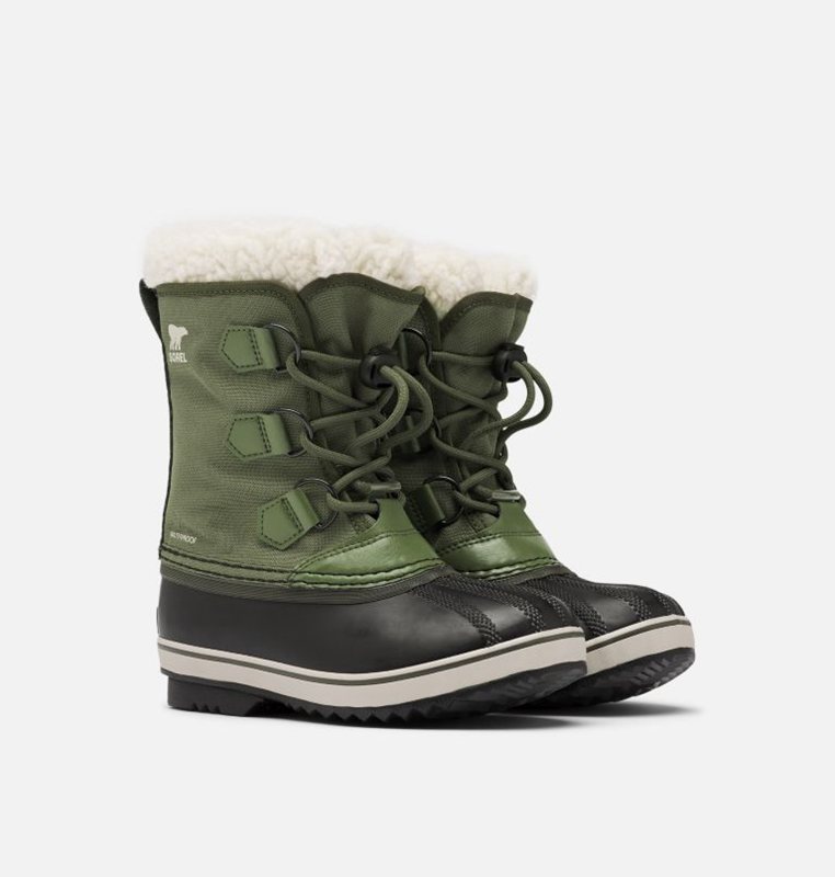 Kids Snow Boots Green/Black - Sorel Youth Yoot Pac™ Nylon - 723510-MZJ